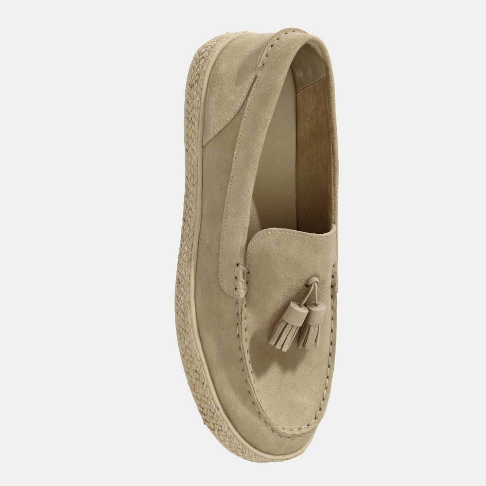 Zara CASUAL JUTE LEATHER LOAFERS